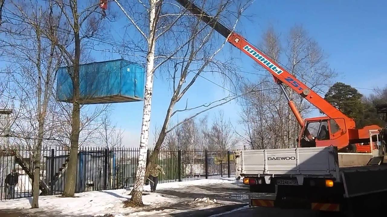 фото перенос гаража автокраном